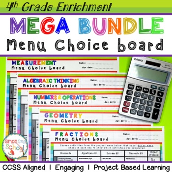 Preview of 4th Math Enrichment Projects Bundle - ALL CCSS Standards – Distance Learning