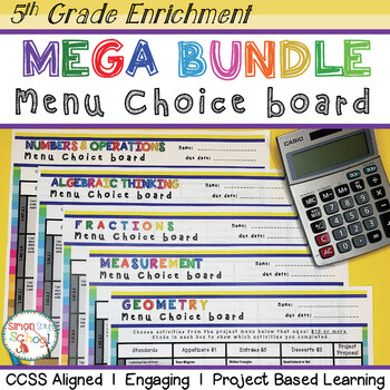 Preview of 5th Math Enrichment Projects Bundle - ALL CCSS Standards – Distance Learning