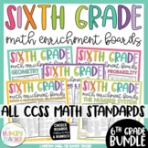 Math Enrichment Choice Board Sixth Grade for Ratios Statis