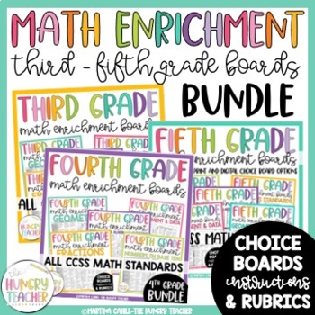Preview of Math Enrichment Choice Boards Geometry Numbers and Operations Algebraic Thinking