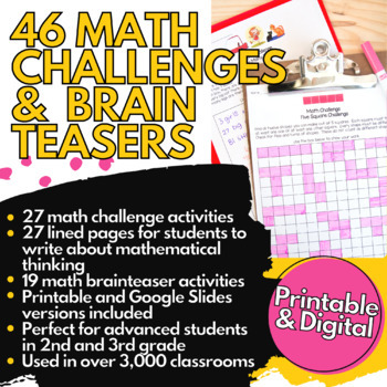 Math Challenges Early Finishers Activities Gifted And Talented Enrichment