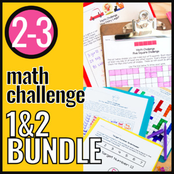 Preview of Math Enrichment | Early Finishers | Math Challenges Brain Teasers 1 & 2 BUNDLE