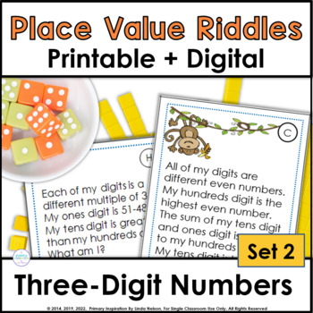 Preview of Place Value to 1000 - Number Sense, Critical Thinking, Math Enrichment - Set 2