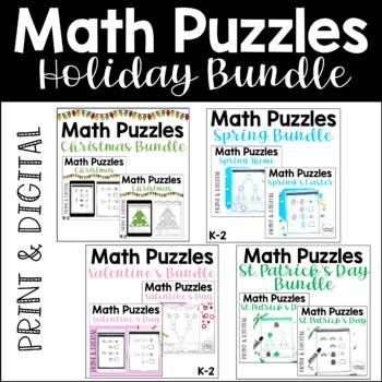 Preview of Math Enrichment Holiday & Seasonal Bundle | Digital & Printable