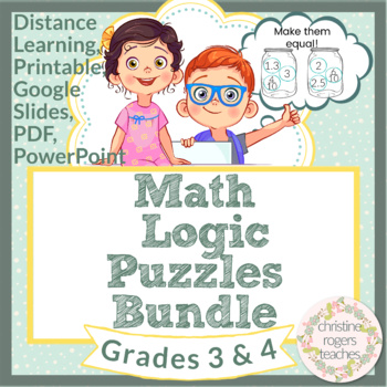 Preview of Math Enrichment Logic Puzzle Bundle, 3rd and 4th Grade