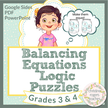 Preview of Math Enrichment Logic Puzzles, Balancing Equations, 3rd Grade and 4th Grade