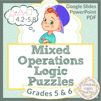 Preview of Math Enrichment Math Logic Puzzles 5th 6th Grade 80 Puzzles