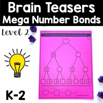 Preview of Math Enrichment | Mega Number Bond Brain Teasers | Level 2 