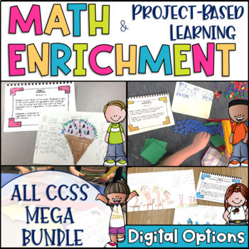 Preview of Math Enrichment & PBL Common Core State Standard Task Card MEGA Bundle