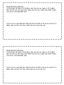 Math Enrichment Problems (Decimals and Exponents) for 6th ...