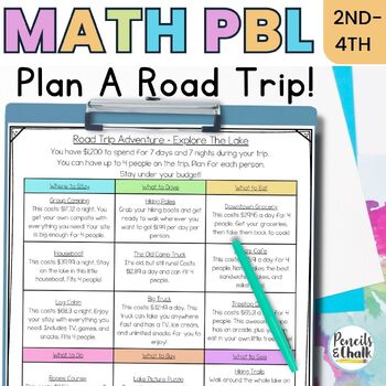 Preview of Math Enrichment Project 2nd, 3rd, & 4th - Differentiated PBL - Plan A Road Trip