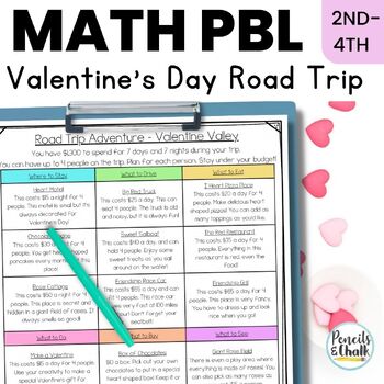 Preview of Valentine's Day Math Enrichment Project for 2nd, 3rd, & 4th | Holiday Enrichment
