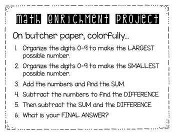 Math Enrichment Projects for the Year by For the Love of Birds | TPT