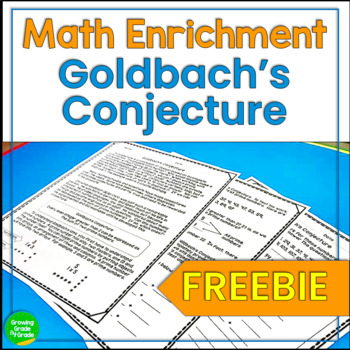 Preview of Math Enrichment Worksheets Goldbach's Conjecture