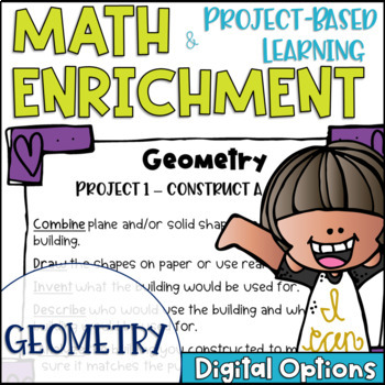 Preview of Math Enrichment and Project Based Learning Task Cards for Geometry