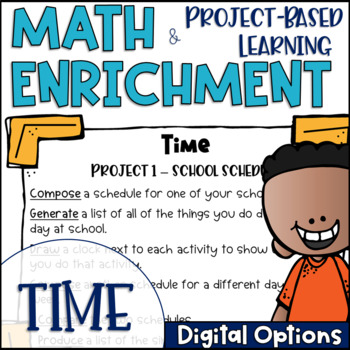 Preview of Math Enrichment and Project Based Learning Task Cards for Measurement of Time