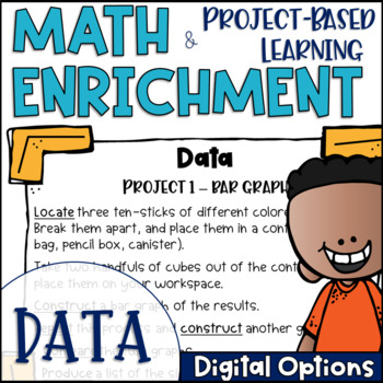 Preview of Math Enrichment and Project Based Learning Task Cards for Using Data