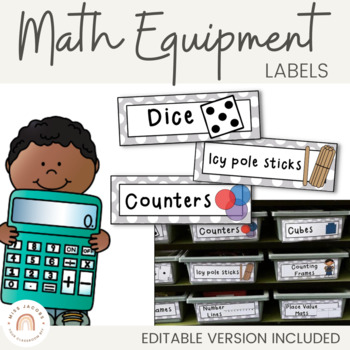 Preview of Math Tub Labels - Math Supplies