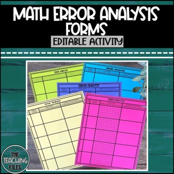 Preview of Math Error Analysis Forms