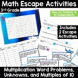 Math Escape Room 3rd Grade Multiplication Word Problems Un
