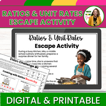 Preview of Ratios and Unit Rates 6th Grade Math Station Escape Activity