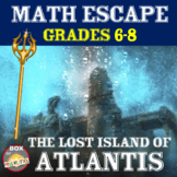 Math Escape Room - 6th Grade -8th Grade: Atlantis A Math M