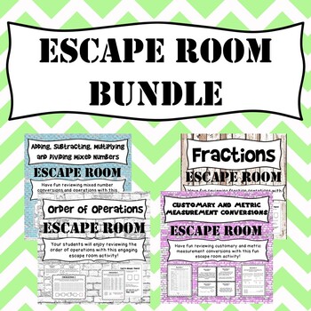 Preview of Math Escape Room Bundle