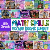 5th Grade Math Escape Room & Webscape Bundle - Printable &