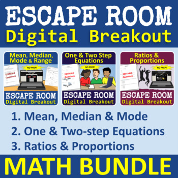 Preview of Math Escape Room - Digital Breakout - BUNDLE