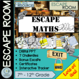 Math Escape Room - Maths Problem Solving Middle and High school