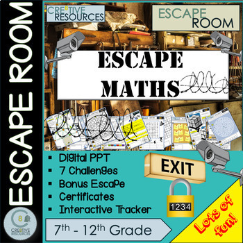 Preview of Math Escape Room - Maths Problem Solving Middle and High school