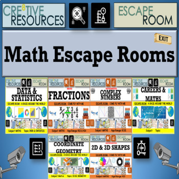 Preview of Math Escape Room Pack for Middle school Students