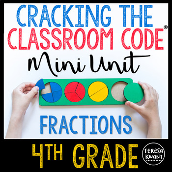 Preview of Math Escape Room Unit 4th Grade Fractions Cracking the Classroom Code®