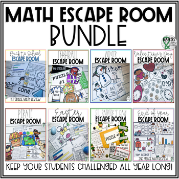 Preview of Math Escape Rooms Bundle