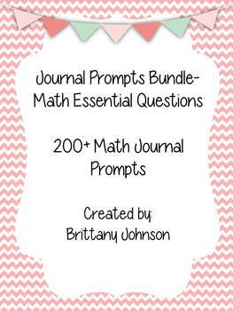 Preview of Math Essential Questions Journal Prompts Bundle!