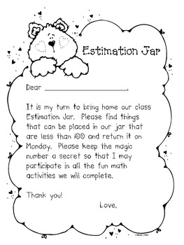 Preview of Math Estimation Jar Take Home Fun