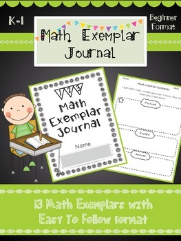 Preview of Math Exemplar Journal and Exemplar Printables for k-1