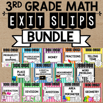 Preview of Math Exit Tickets Bundle