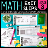 Math Exit Slips | 3rd Grade | Exit Tickets | Printable Mat