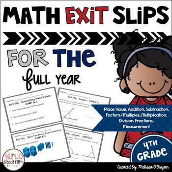 Preview of Math Exit Ticket Slips 4th Grade BUNDLE