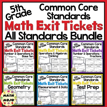 Preview of 5th Grade Math Exit Slips: Printable and Digital All Standards Bundle