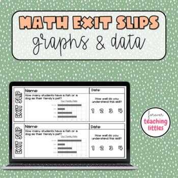 Preview of Math Exit Slips | Data & Graphs | Exit Tickets | Math Centers | Second Grade