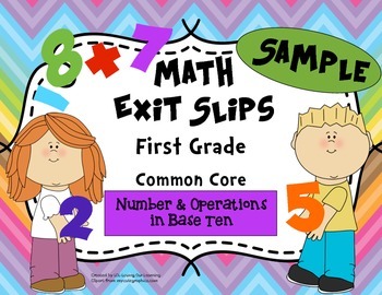 Preview of Math Exit Slips Free Sample 1st grade Number & Operations in Base Ten