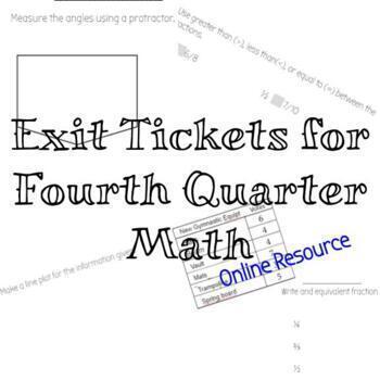 Preview of Math Exit Ticket 4th Quarter