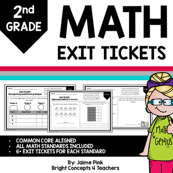 Preview of Math Exit Tickets - 2nd Grade