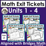 Math Exit Tickets 2nd Grade Units 1 - 4 Bundle No Prep