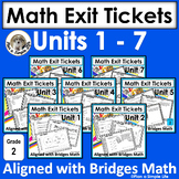 Math Exit Tickets 2nd Grade Units 1 – 7 Bundle No Prep