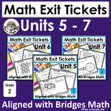 Math Exit Tickets 2nd Grade Units 5 – 7 Bundle No Prep