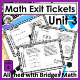 Math Exit Tickets 3rd Grade Unit 3 Multi-Digit Addition & 