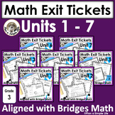 Math Exit Tickets 3rd Grade Units 1 – 7 Bundle No Prep